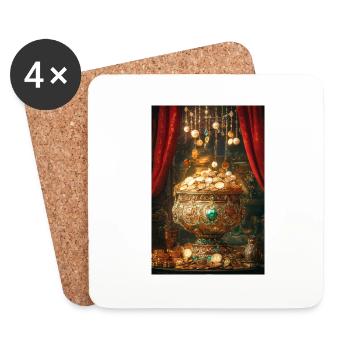 Le trésor royal déborde - Dessous de verre (lot de 4) - blanc - Devant