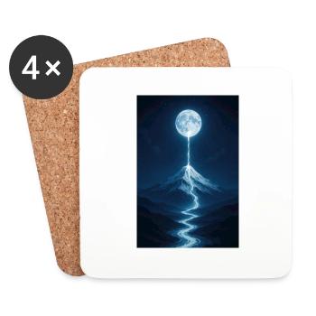 Fleuve de lumière de la lune - Dessous de verre (lot de 4) - blanc - Devant