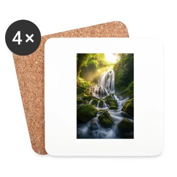 Cascade de la jungle mystique - Dessous de verre (lot de 4) - blanc - Devant