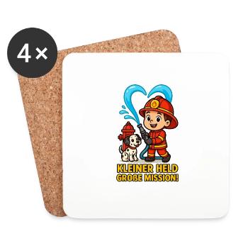 Little Hero Big Mission - Coasters (set of 4) - white - Front