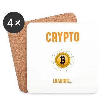 Chemise Bitcoin pour les fans de crypto - Dessous de verre (lot de 4) - blanc - Devant