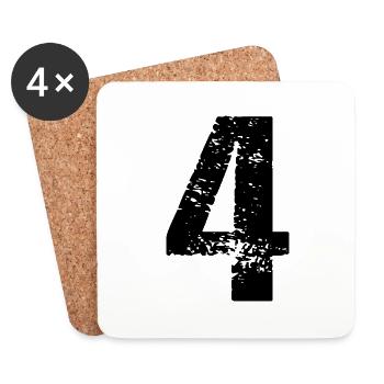 Justaucorps à 4 chiffres - Dessous de verre (lot de 4) - blanc - Devant