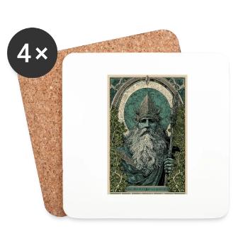 Norse God Art Nouveau Style - Coasters (set of 4) - white - Front