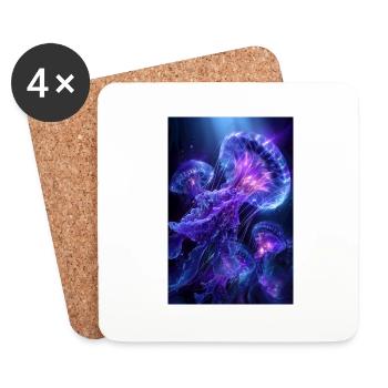 Neon Glow Jellyfish - Coasters (set of 4) - white - Front