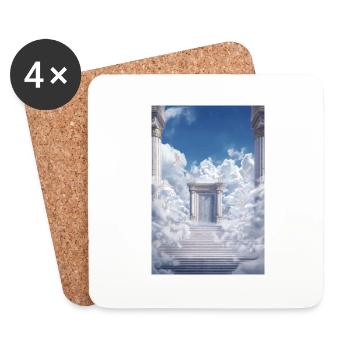 Portes dorées dans les nuages - Dessous de verre (lot de 4) - blanc - Devant