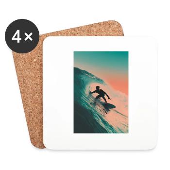 Sunset Wave Surfing - Coasters (set of 4) - white - Front