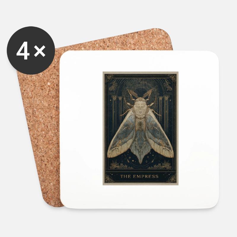 Die Kaiserin Tarotmotte - Untersetzer (4er-Set) - Weiß