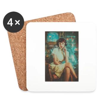 Retro Sci-Fi Operator - Coasters (set of 4) - white - Front