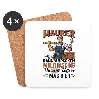 Le maçon - Dessous de verre (lot de 4) - blanc - Devant