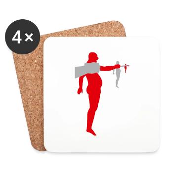 Human food chain - Coasters (set of 4) - white - Front