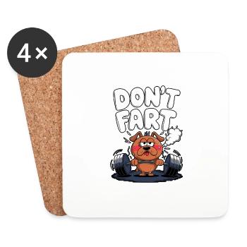 Don't Ffurz - Lustiges Gym Hundedesign - Untersetzer (4er-Set) - Weiß - Vorne
