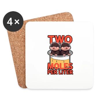 2 Mole – Chemistry Pun Science Joke - Coasters (set of 4) - white - Front