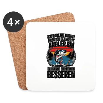 Meilleur pêcheur ? Je ne connais personne de mieux ! - Dessous de verre (lot de 4) - blanc - Devant