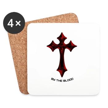 Red Gothic Cross Talisman - Coasters (set of 4) - white - Front