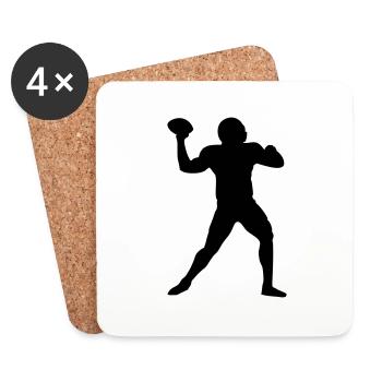 Football Footballspieler Quarterback - Untersetzer (4er-Set) - Weiß - Vorne