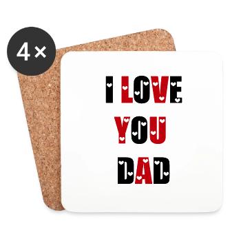 I Love You Dad - Coasters (set of 4) - white - Front