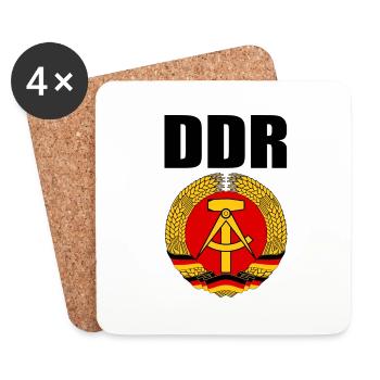 Manteau RDA des bras avec le lettrage noir - Dessous de verre (lot de 4) - blanc - Devant