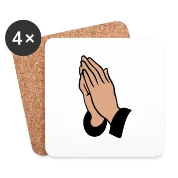 Praying Hands - Coasters (set of 4) - white - Front