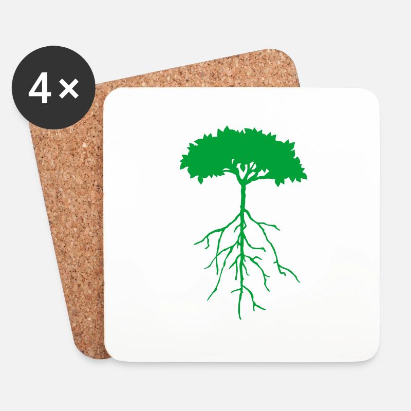 root tree - Coasters (set of 4) - white
