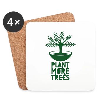 plantmoretrees - Coasters (set of 4) - white - Front