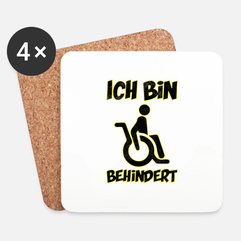 Ich bin behindert - Untersetzer (4er-Set) - Weiß