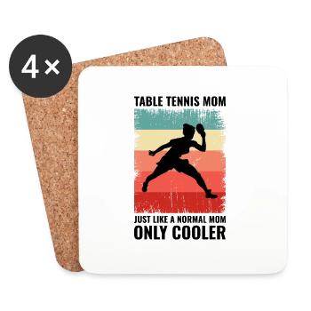 Tischtennis Tischtennis Mama Mütter Tag Vintage - Untersetzer (4er-Set) - Weiß - Vorne