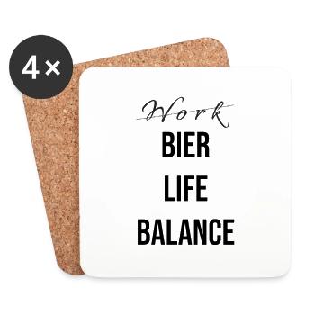 Bier Life Balance - Untersetzer (4er-Set) - Weiß - Vorne