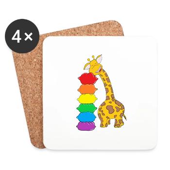 The Sleepy Giraffe - Coasters (set of 4) - white - Front