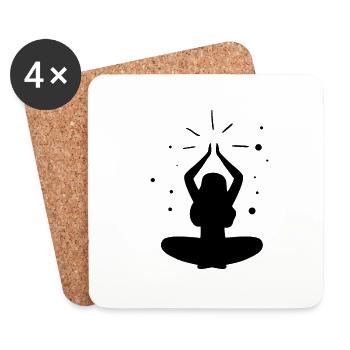 Yoga - Relaxen Lebensqualität - Untersetzer (4er-Set) - Weiß - Vorne