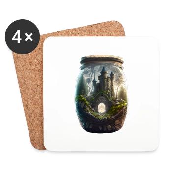 A castle in a glass - Coasters (set of 4) - white - Front