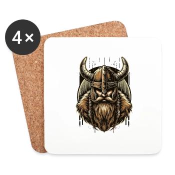 Nordic Warrior's Gaze - Coasters (set of 4) - white - Front