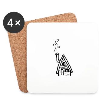 Tiny house little cabin - Coasters (set of 4) - white - Front