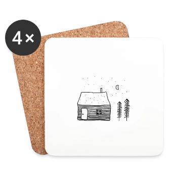 Cabane à l'état sauvage - Dessous de verre (lot de 4) - blanc - Devant