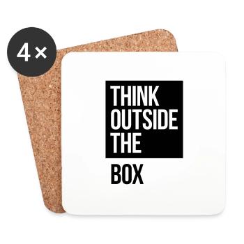 Think Outside The Box - Coasters (set of 4) - white - Front