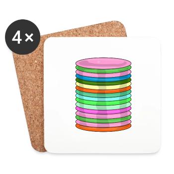 Frisbee Golf Disc Frisbee Discgolf - Coasters (set of 4) - white - Front