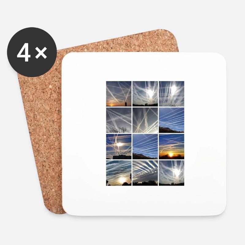 Chemtrails Wolken - Untersetzer (4er-Set) - Weiß