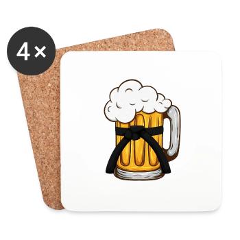 JUDO et Bière Judo Maître Judoka - Dessous de verre (lot de 4) - blanc - Devant