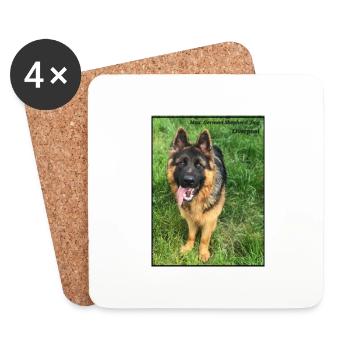Max Deutscher Schäferhund, Black & Tan treuer Freund - Untersetzer (4er-Set) - Weiß - Vorne
