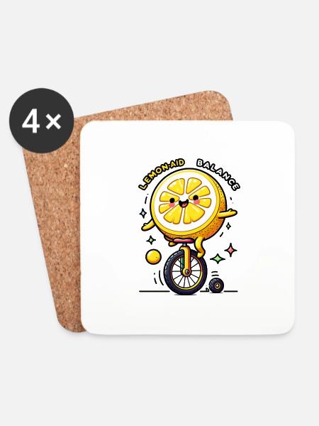 Lemon Aid - Untersetzer (4er-Set) - Weiß