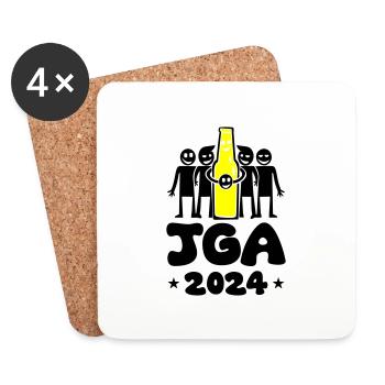 Junggesellenabschied 2024 - Untersetzer (4er-Set) - Weiß - Vorne