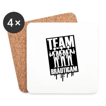 Team Bräutigam Polterhochzeit - Untersetzer (4er-Set) - Weiß - Vorne