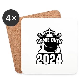 Game Over 2024 Hochzeit - Untersetzer (4er-Set) - Weiß - Vorne