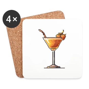 Cocktail Pixel Gamer - Untersetzer (4er-Set) - Weiß - Vorne