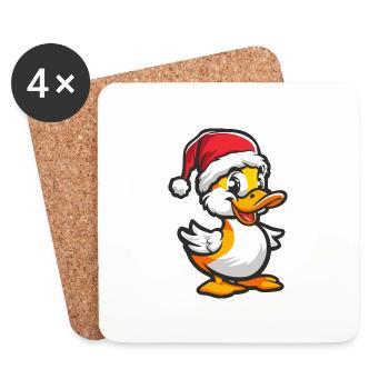 Noël de canard - Dessous de verre (lot de 4) - blanc - Devant