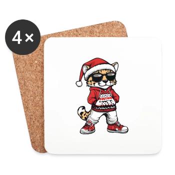 Gepard Weihnachten Ugly Christmas - Untersetzer (4er-Set) - Weiß - Vorne