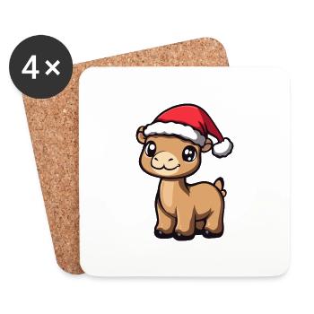 Kamel Weihnachten Christmas - Untersetzer (4er-Set) - Weiß - Vorne