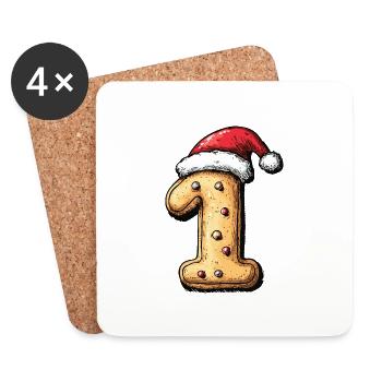 1 Numéro Noël - Dessous de verre (lot de 4) - blanc - Devant