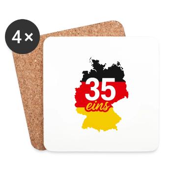 35 Jahre deutsche Einheit - Untersetzer (4er-Set) - Weiß - Vorne