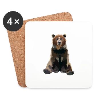Brown bear - Coasters (set of 4) - white - Front