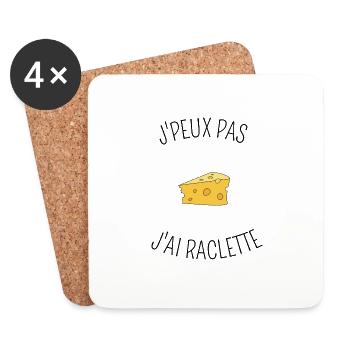 je peux pas jai raclette - Dessous de verre (lot de 4) - blanc - Devant
